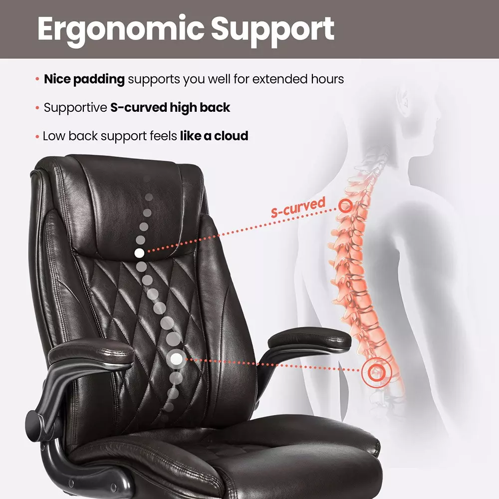 CHAIRTECH Office Conference Chair Leatherette Brown for Office & Professional Use, (Pack of 2 Pcs)