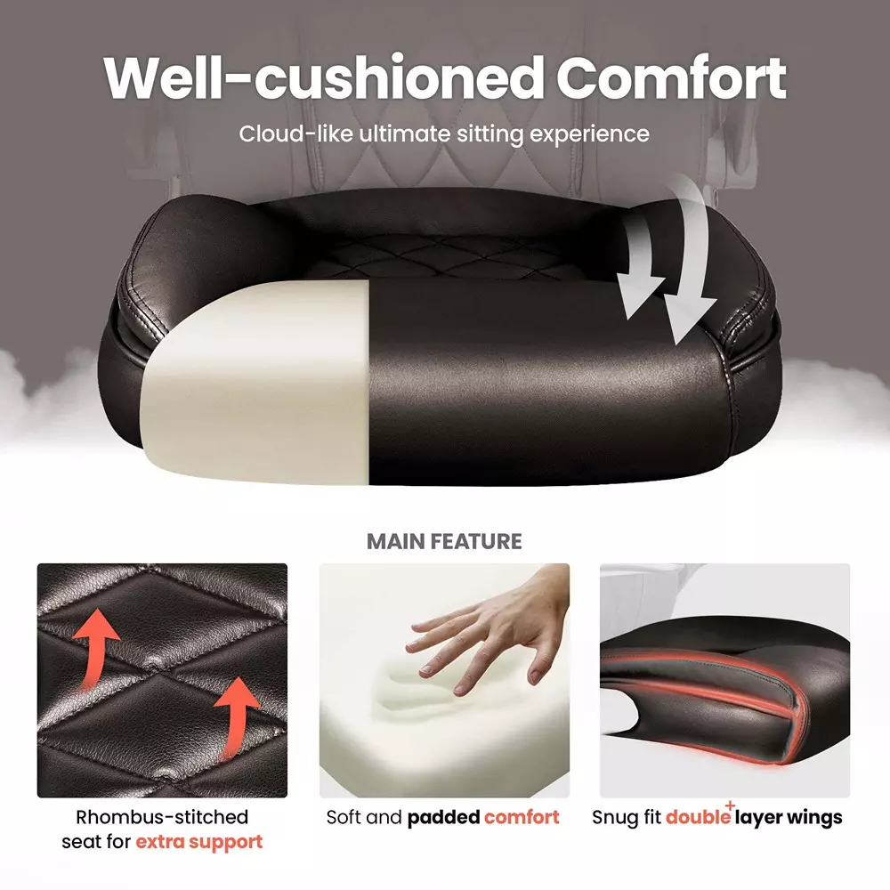 CHAIRTECH Office Conference Chair Leatherette Brown for Office & Professional Use, (Pack of 2 Pcs)