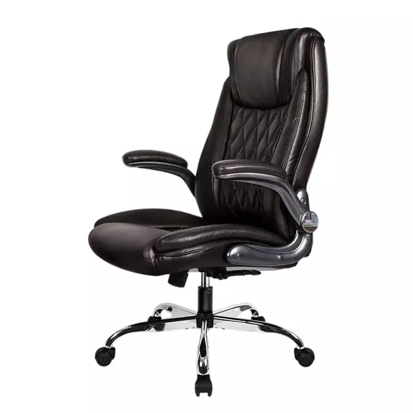 CHAIRTECH High Back Office Conference Chair Leatherette Brown Ergonomic for Office & Professional Use
