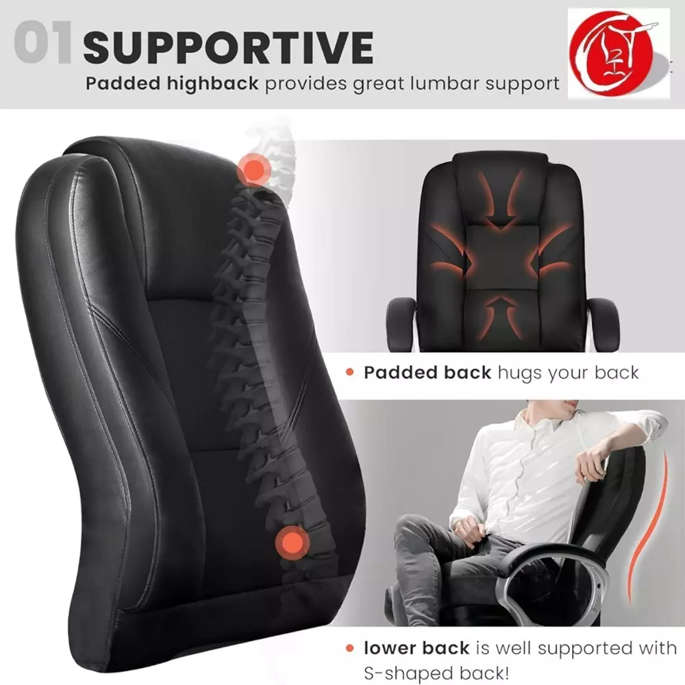 CHAIRTECH High Back Arm Adjustable Office Chair Leatherette Black for Office & Professional Use