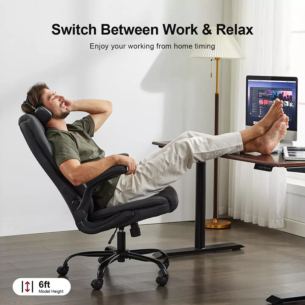 CHAIRTECH Arm Adjustable Office Computer Chair Leatherette White Ergonomic for Office & Professional Use