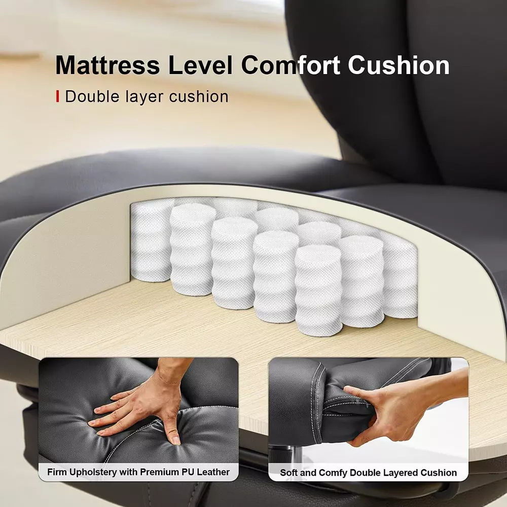 CHAIRTECH Arm Adjustable Office Computer Chair Leatherette White Ergonomic for Office & Professional Use