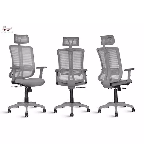 Rose Wave Ergonomic Office Chair ‎High Back Grey India