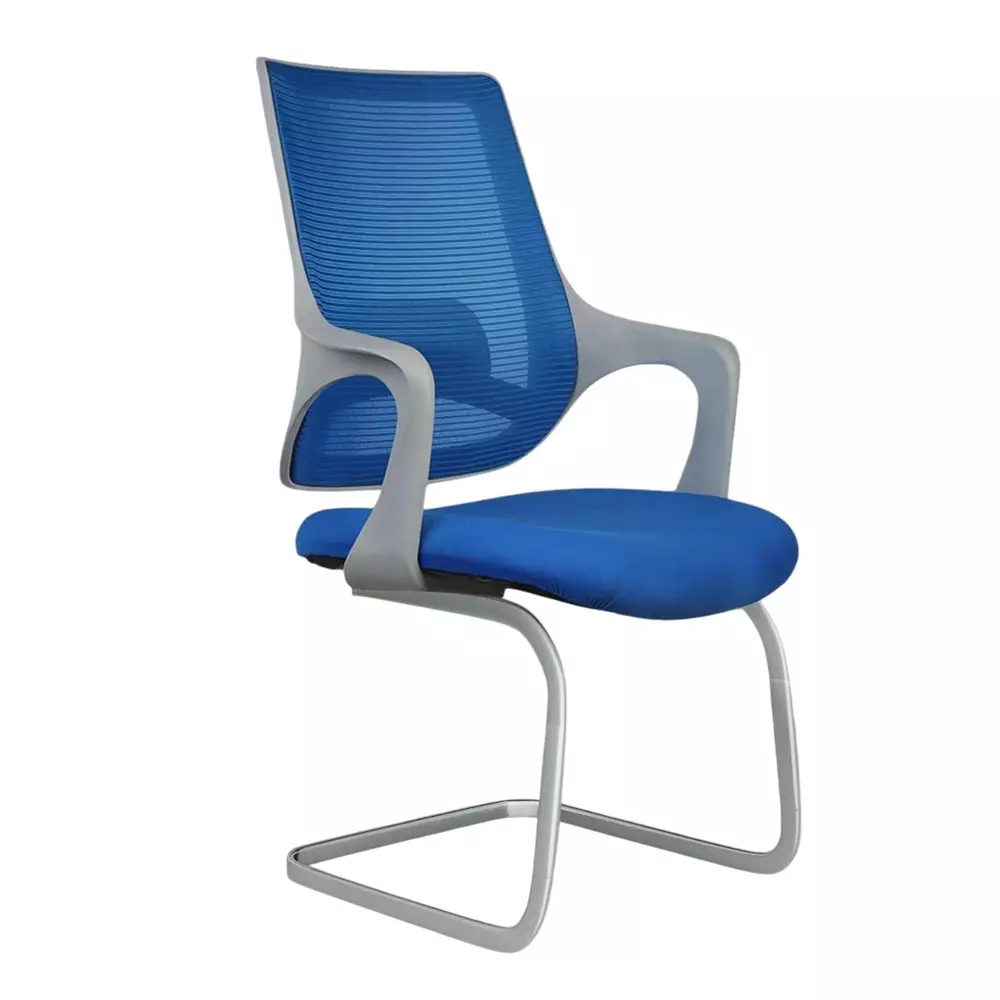 Rose Mono Visitor Chair with Metal Stand Mid Back Grey & Blue India