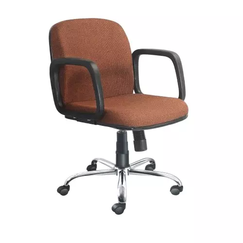 SAHANI Mid Back Office Chair Leatherette Arm Rest Brown, SSF-20