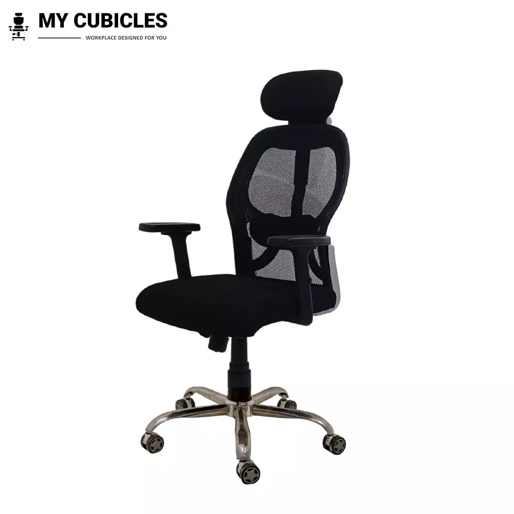 MY CUBICLES Titan Throne Matrix Ergonomic Office Chair High Back Polyurethane Foam Weight Capacity Upto 120 Kg Black, MC0053