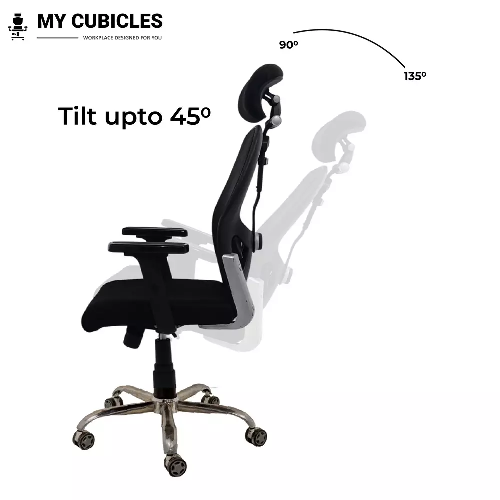 MY CUBICLES Titan Throne Matrix Ergonomic Office Chair High Back Polyurethane Foam Weight Capacity Upto 120 Kg Black, MC0053