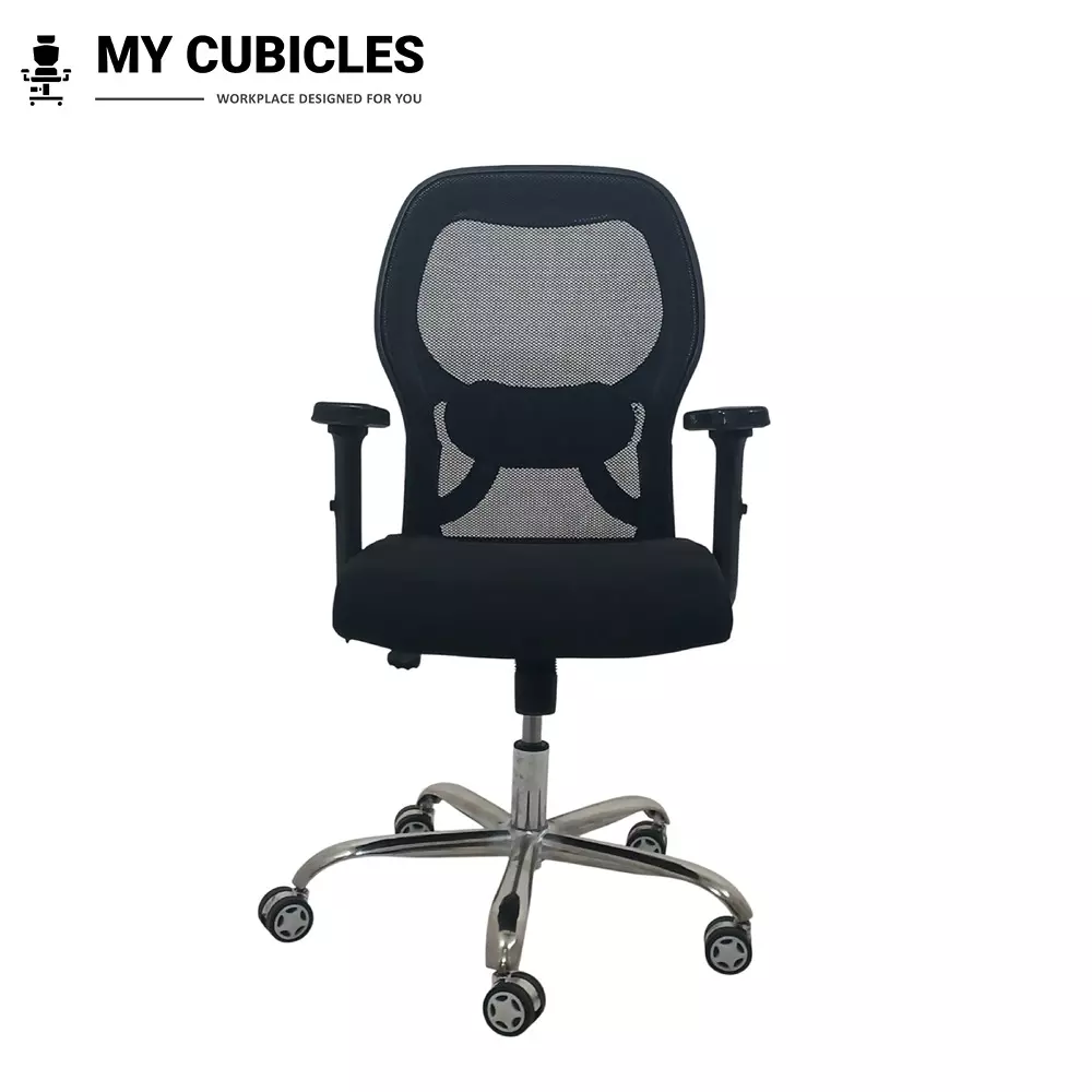MY CUBICLES Titan Throne Matrix Office Chair Low Back Polyurethane Foam Weight Capacity Upto 120 Kg Black, MC0095