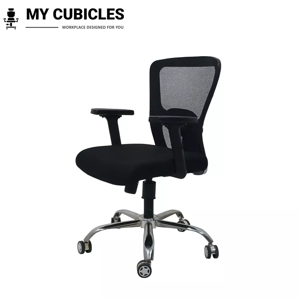 MY CUBICLES AeroFlex Office Chair Low Back Polyurethane Foam Weight Capacity Upto 115 Kg Black, MC0091