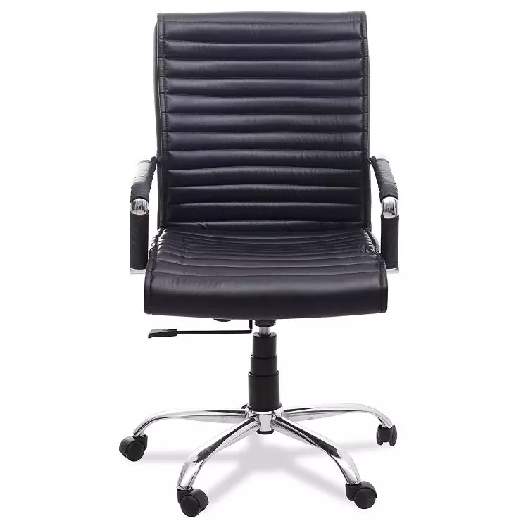 Buy ERGO Black Leatherette Medium Back Ergonomic Desk Chair 47 mm from Industrybuying.com