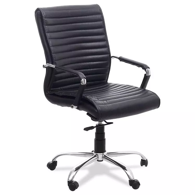 Ib basics Black Leatherette Medium Back Ergonomicanomic Desk Chair
