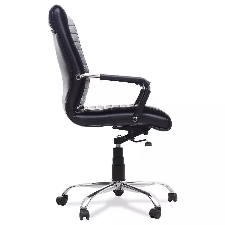 Ib basics Black Leatherette Medium Back Ergonomicanomic Desk Chair