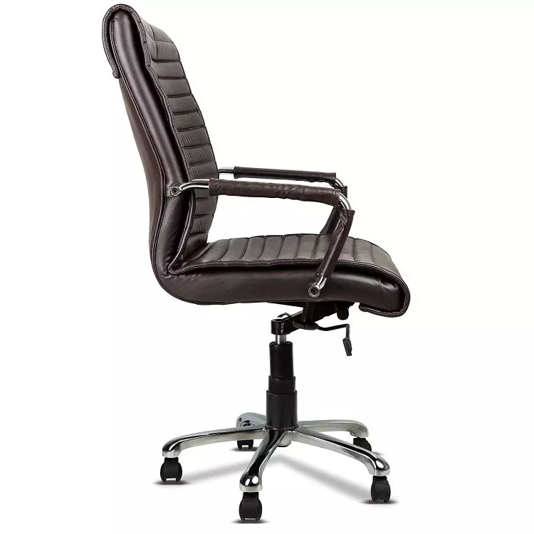 Ib basics Brown Leatherette Medium Back Ergonomicanomic Desk Chair