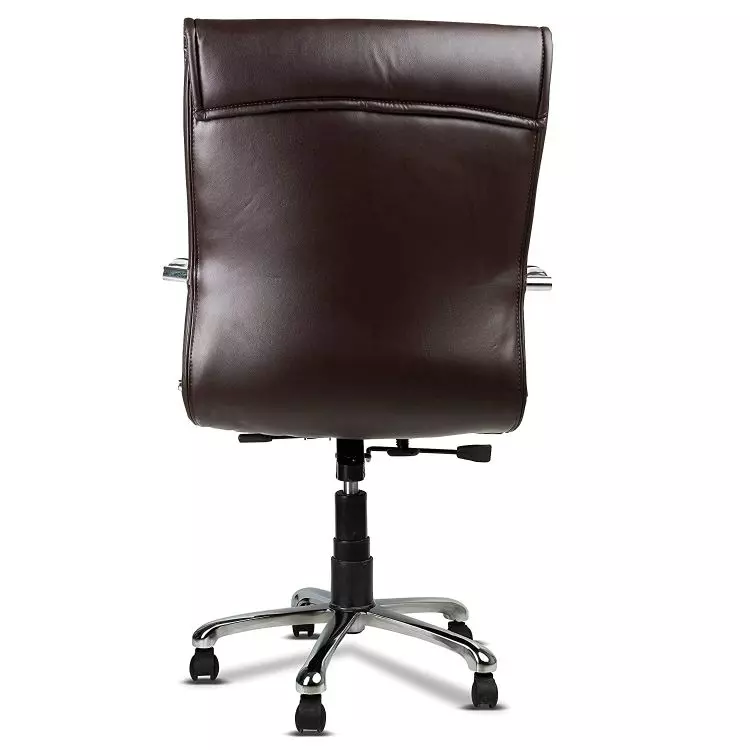 Ib basics Brown Leatherette Medium Back Ergonomicanomic Desk Chair