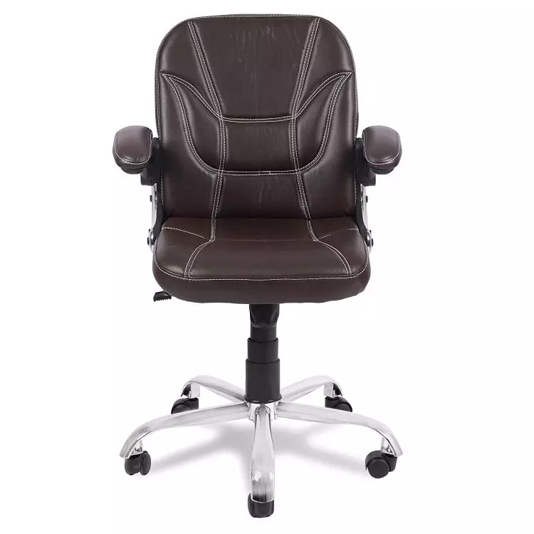 Ib basics Dark Bown Leatherette tudzy Low Back Office Desk Chair