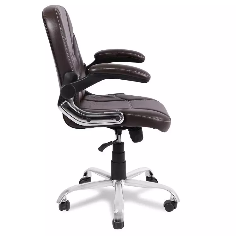 Ib basics Dark Bown Leatherette tudzy Low Back Office Desk Chair