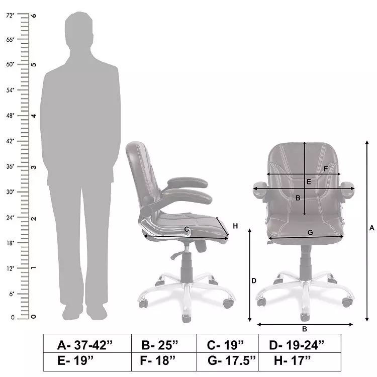 Ib basics Dark Bown Leatherette tudzy Low Back Office Desk Chair