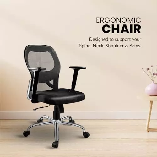 activa-marvel-pro-ergonomic-office-chair-with-cushioned-seat-arm-rest-medium-back-mesh-fabric-lumbar-support-black-for-home-office-use