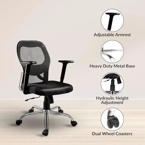 activa-marvel-pro-ergonomic-office-chair-with-cushioned-seat-arm-rest-medium-back-mesh-fabric-lumbar-support-black-for-home-office-use