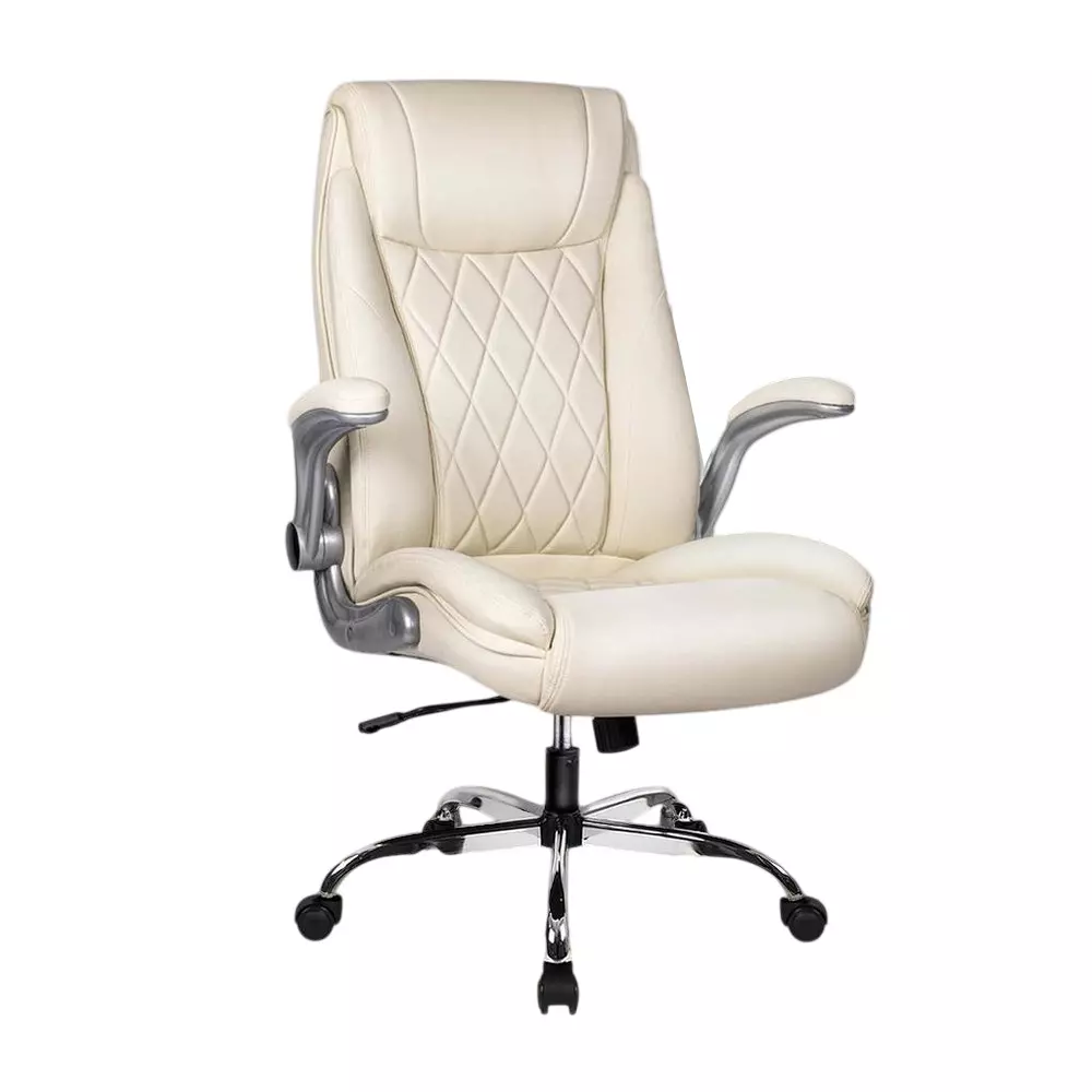 CHAIRTECH High Back Office Conference Chair Leatherette White Ergonomic for Office & Professional Use