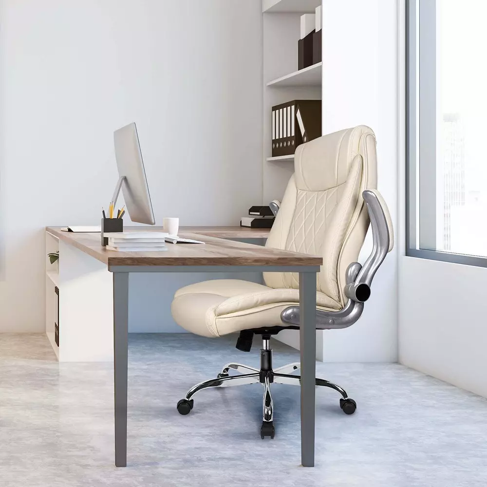 CHAIRTECH High Back Office Conference Chair Leatherette White Ergonomic for Office & Professional Use