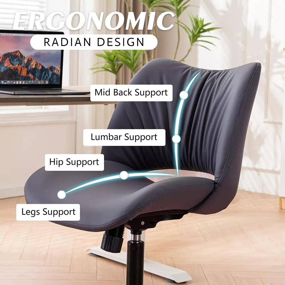 CHAIRTECH Armless Office Visitor Chair Faux Leather Black for Office & Professional Use