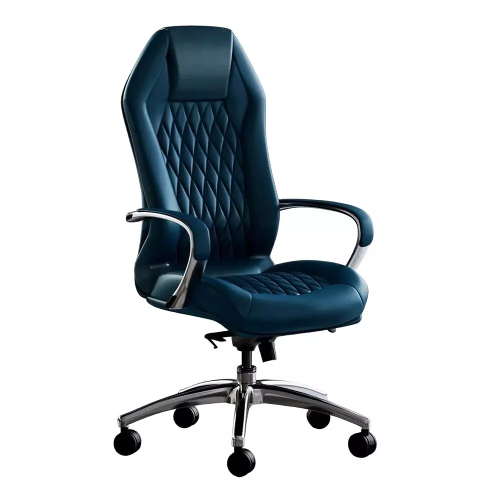 CHAIRTECH High Back Adjustable Office Conference Chair Leatherette Blue for Office & Professional Use