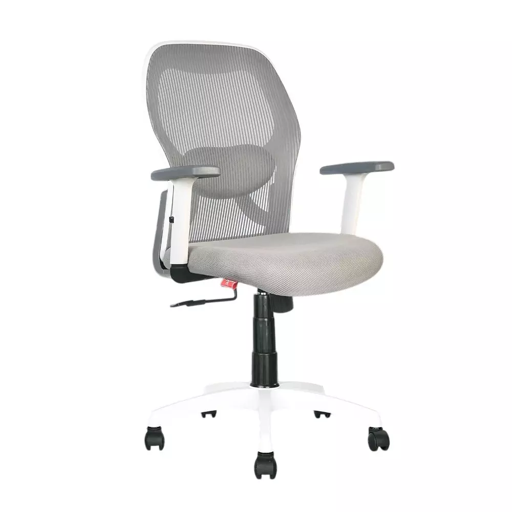 Rose Platinum Ergonomic Office Chair Mid Back White & Grey India