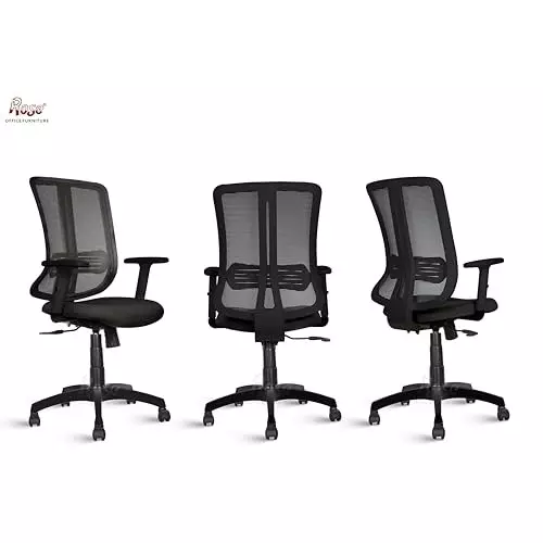 Rose Wave Ergonomic Office Chair Mid Back Black India