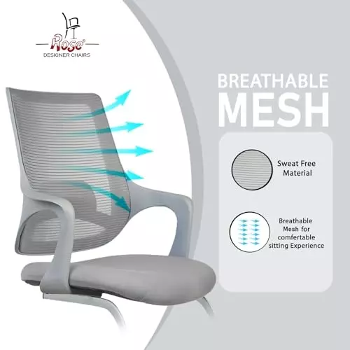 Rose Mono Visitor Chair with Metal Stand Mid Back Grey India