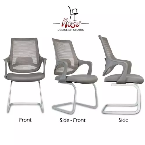 Rose Mono Visitor Chair with Metal Stand Mid Back Grey India