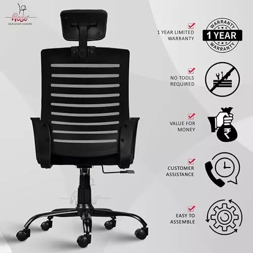 Rose Elite Ergonomic Office Chair High Back Black India