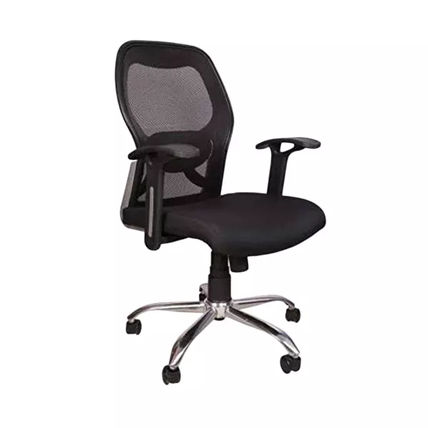 SAHANI Matrix Medium Back Office Chair Mesh Fabric Arm Rest Black, SSF-04