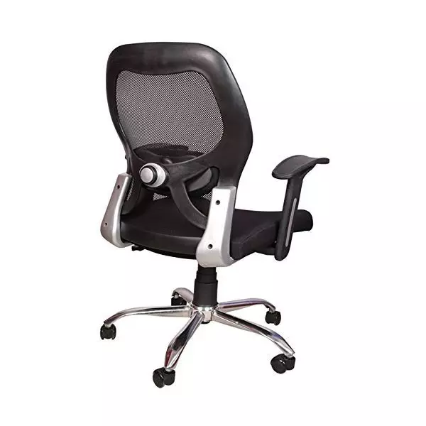 SAHANI Matrix Medium Back Office Chair Mesh Fabric Arm Rest Black, SSF-04