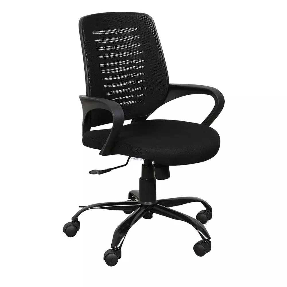 SAHANI Medium Back Office Chair Mesh Fabric Arm Rest Black, SSF-12