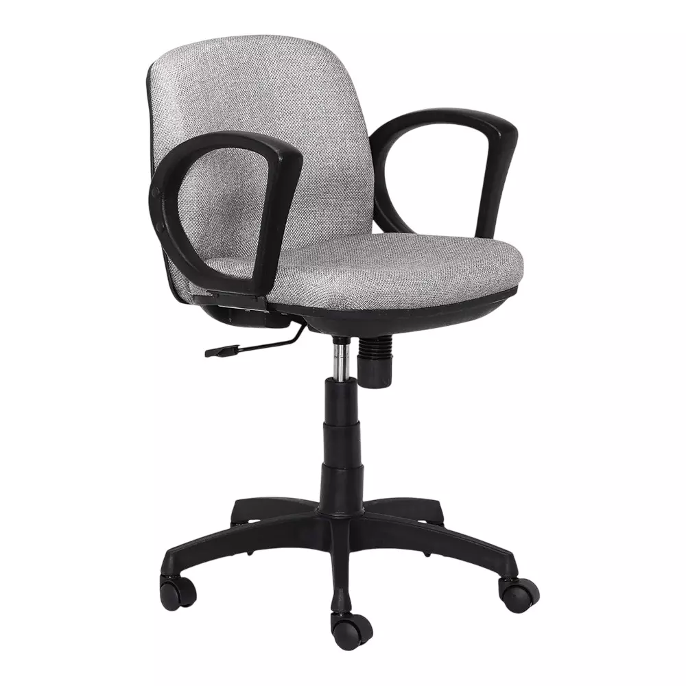 SAHANI Mid Back Office Chair Leatherette Arm Rest Grey, SSF-20