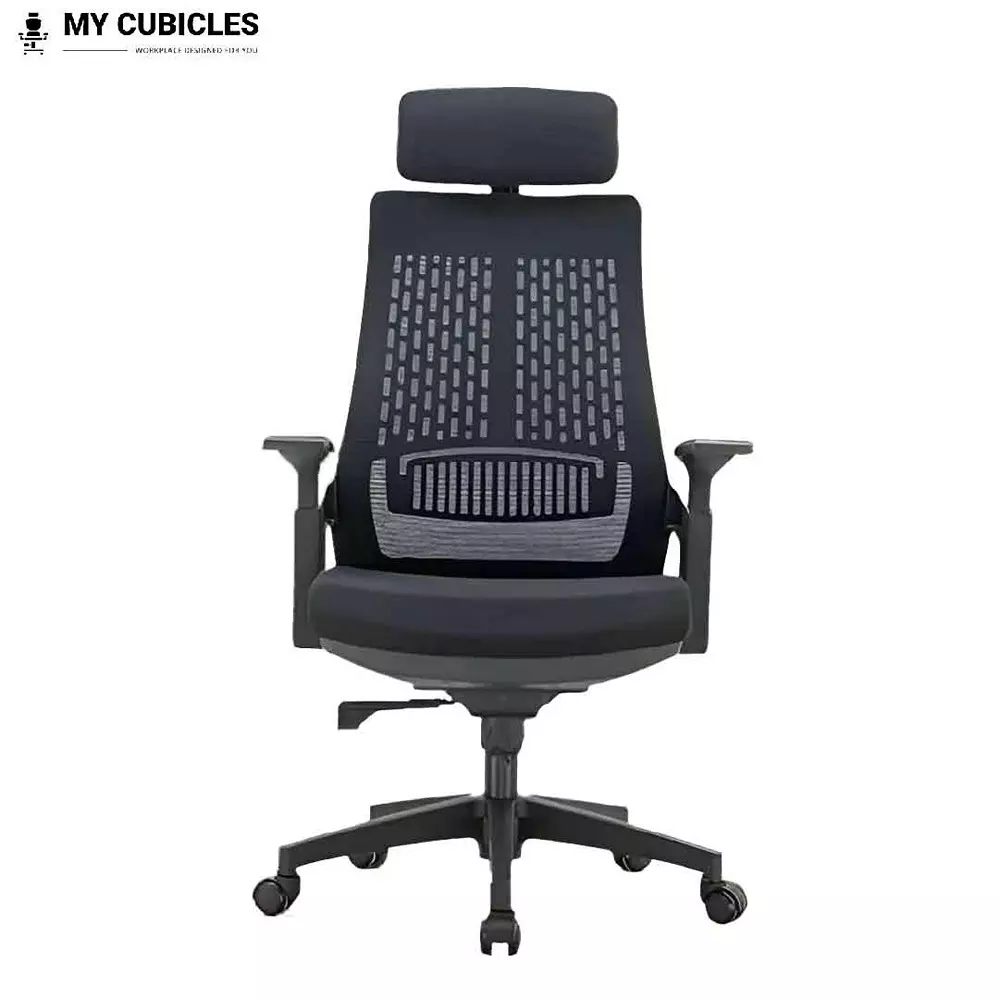 MY CUBICLES Nova Executive Office Chair High Back Polyurethane Foam Weight Capacity Upto 125 Kg Black, MC0011
