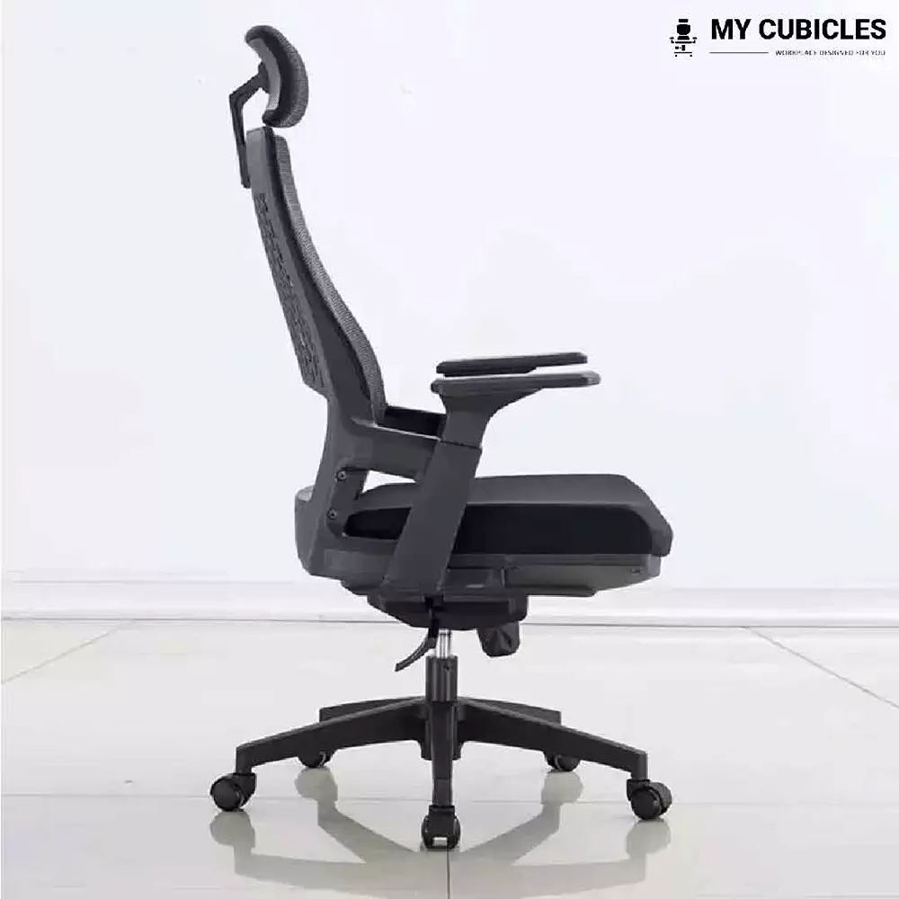 MY CUBICLES Nova Executive Office Chair High Back Polyurethane Foam Weight Capacity Upto 125 Kg Black, MC0011