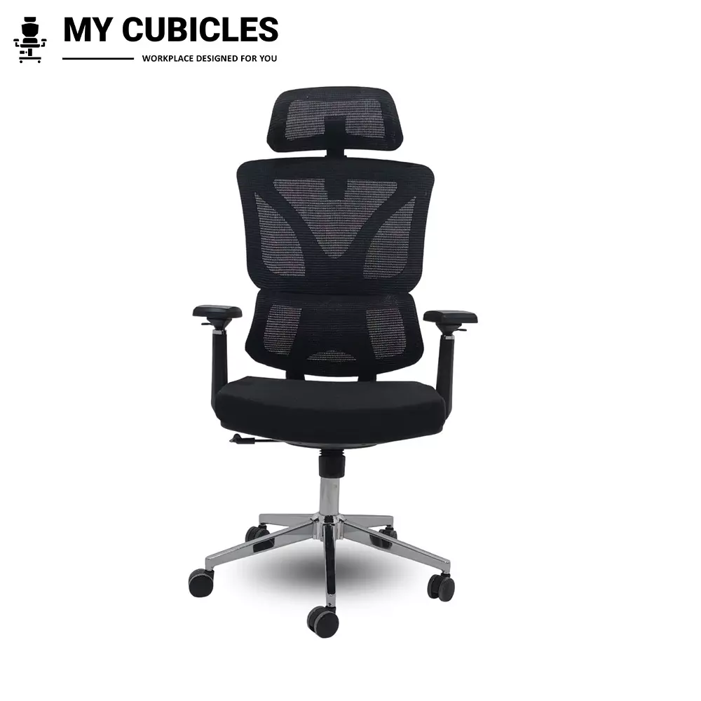 MY CUBICLES Ergo Gladiator Executive Office Chair High Back Polyurethane Foam Weight Capacity Upto 120 Kg Black, MC0077