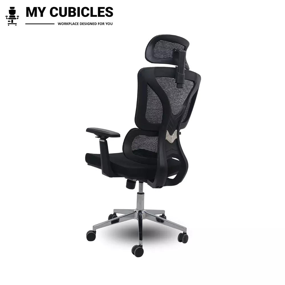MY CUBICLES Ergo Gladiator Executive Office Chair High Back Polyurethane Foam Weight Capacity Upto 120 Kg Black, MC0077