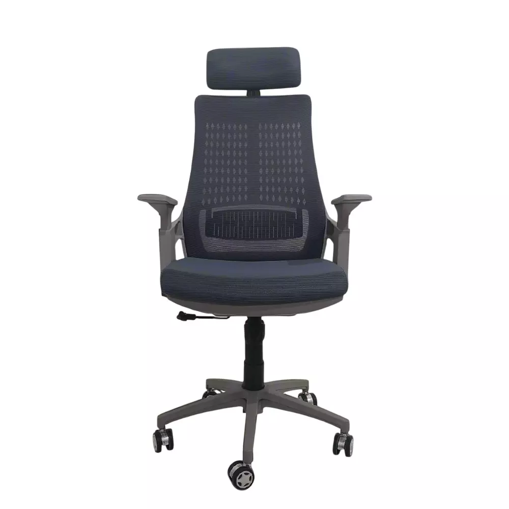 MY CUBICLES Nova Executive Office Chair High Back Polyurethane Foam Weight Capacity Upto 125 Kg Grey, MC0096