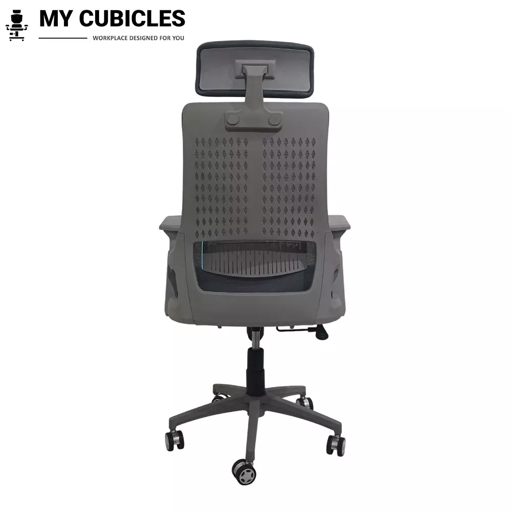 MY CUBICLES Nova Executive Office Chair High Back Polyurethane Foam Weight Capacity Upto 125 Kg Grey, MC0096