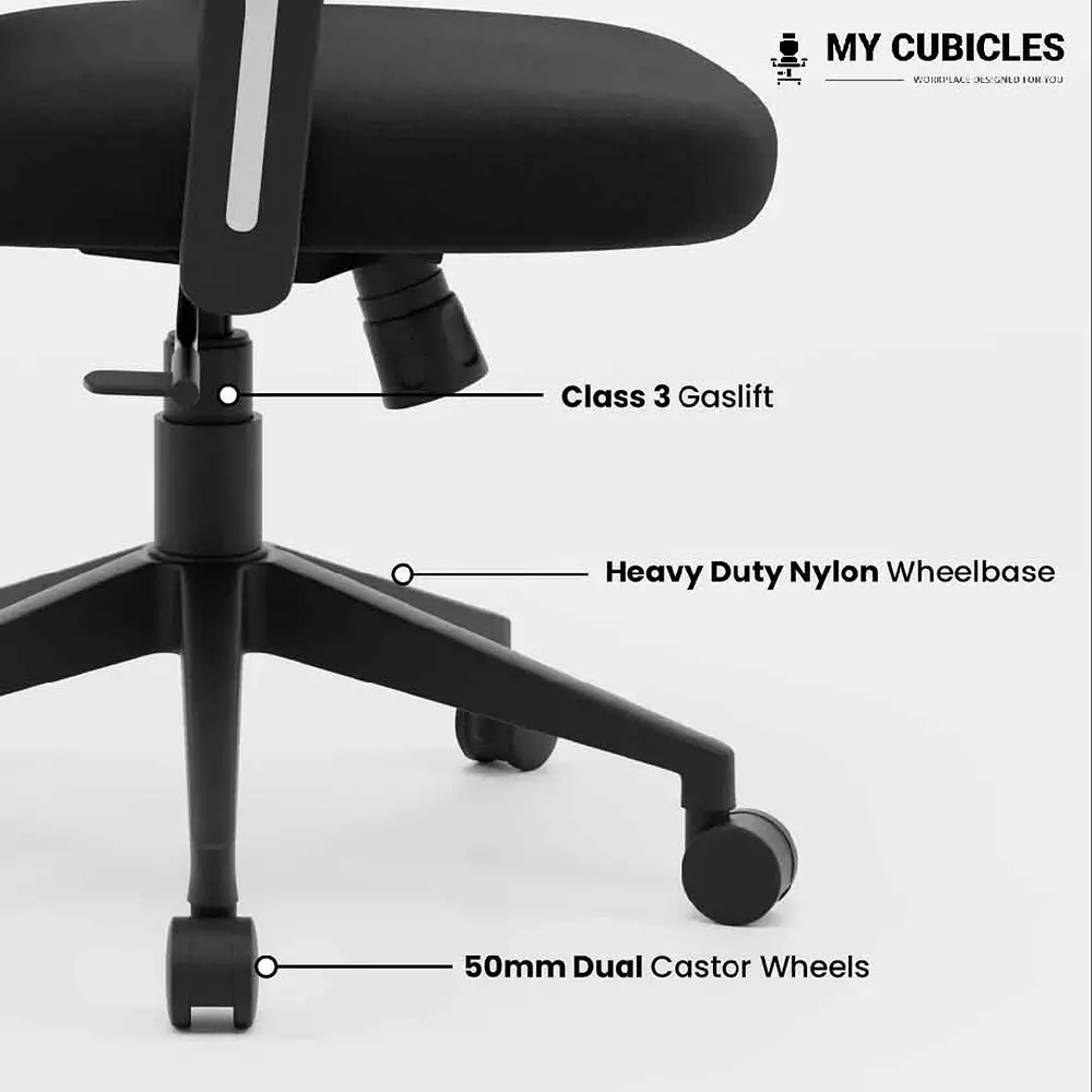 MY CUBICLES Titan Throne Matrix Office Chair High Back Polyurethane Foam Weight Capacity Upto 110 Kg Grey, MC0093