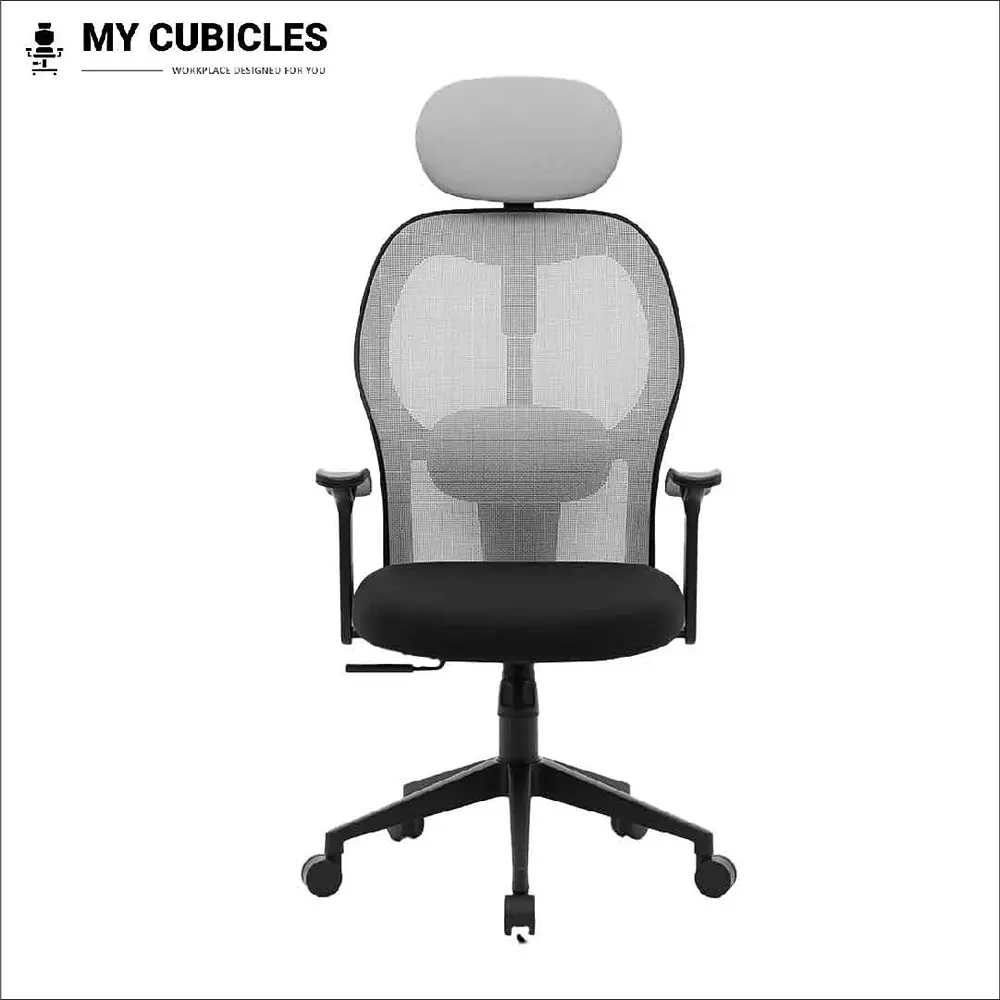 MY CUBICLES Titan Throne Matrix Office Chair High Back Polyurethane Foam Weight Capacity Upto 110 Kg Grey, MC0093