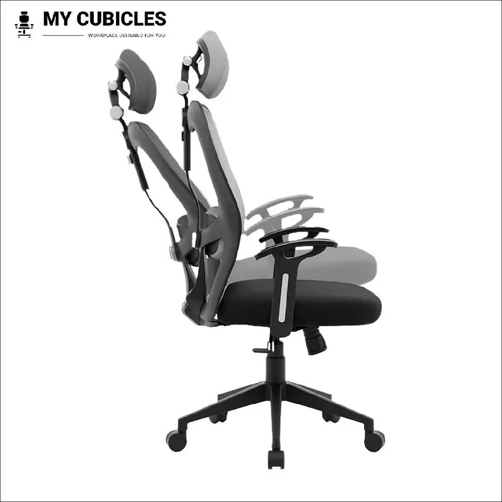 MY CUBICLES Titan Throne Matrix Office Chair High Back Polyurethane Foam Weight Capacity Upto 110 Kg Grey, MC0093
