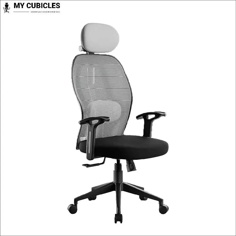 MY CUBICLES Titan Throne Matrix Office Chair High Back Polyurethane Foam Weight Capacity Upto 110 Kg Grey, MC0093