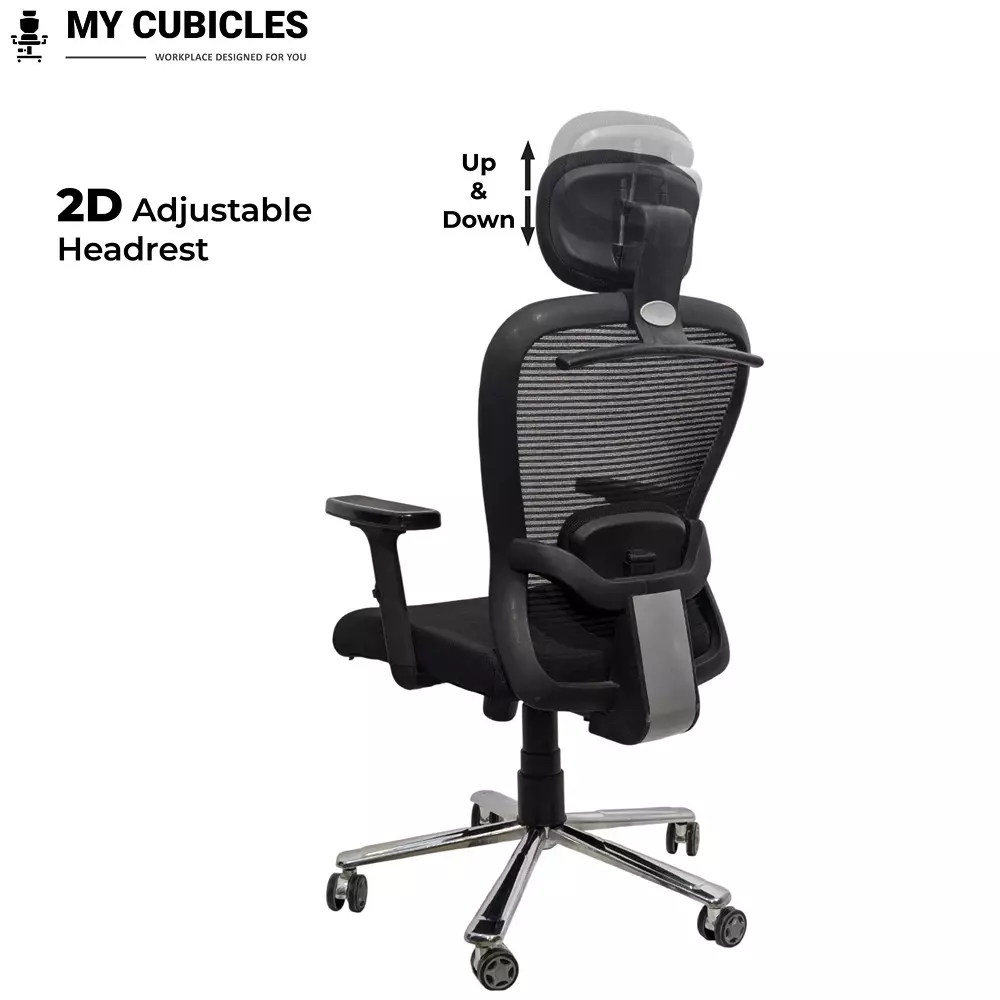 MY CUBICLES Cosmic Horizon Office Ergonomic Chair High Back Polyurethane Foam Weight Capacity Upto 125 Kg Black, MC0051