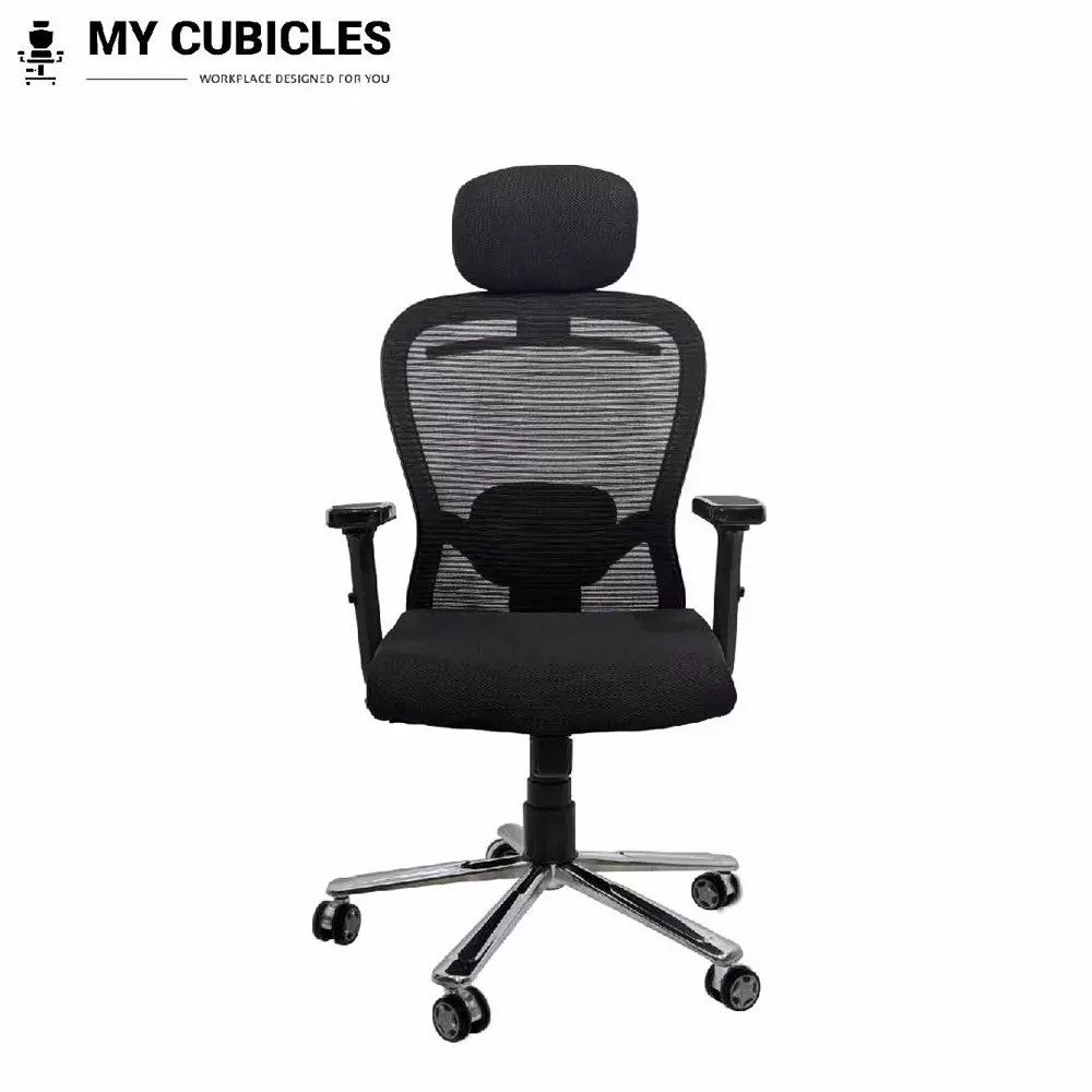 MY CUBICLES Cosmic Horizon Office Ergonomic Chair High Back Polyurethane Foam Weight Capacity Upto 125 Kg Black, MC0051