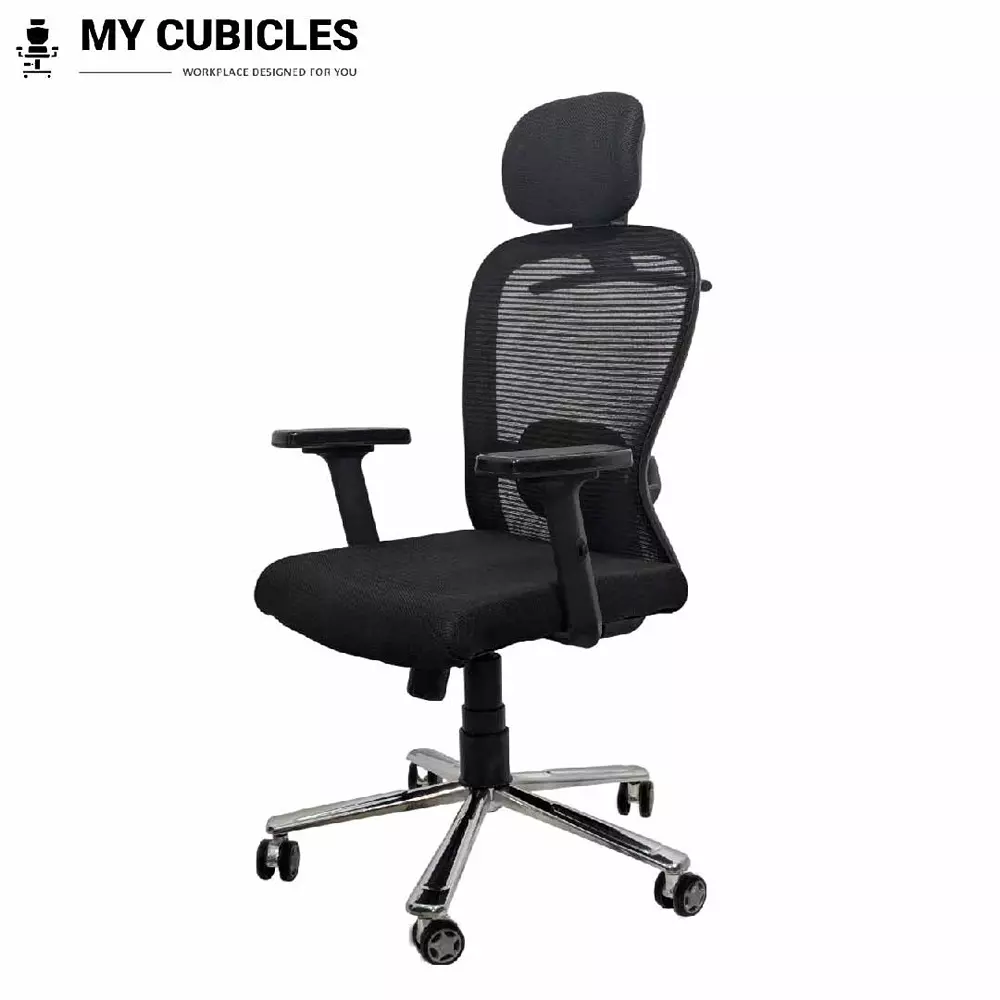 MY CUBICLES Cosmic Horizon Office Ergonomic Chair High Back Polyurethane Foam Weight Capacity Upto 125 Kg Black, MC0051
