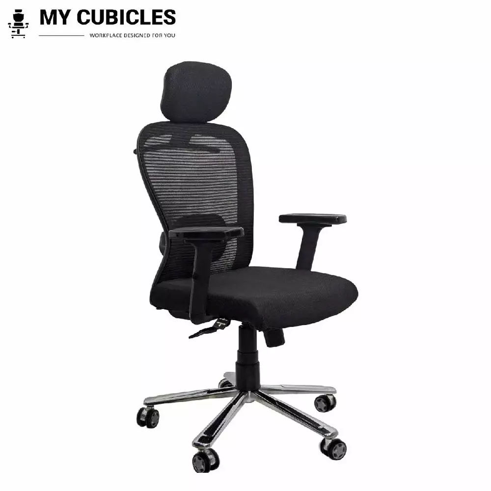MY CUBICLES Cosmic Horizon Office Ergonomic Chair High Back Polyurethane Foam Weight Capacity Upto 125 Kg Black, MC0051